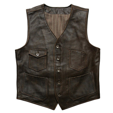 Men's Antique Brown Leather Vest
